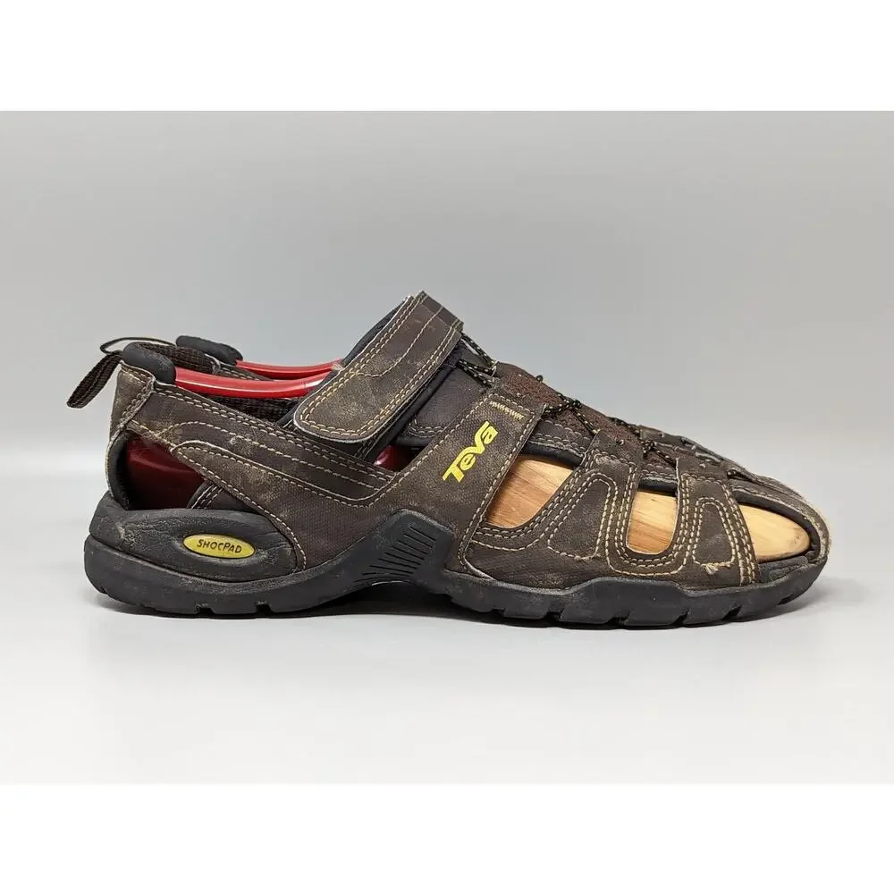 Teva Men's Forebay Fisherman Sandal Shoe Brown Hiking Adjustable 1001116 Size 8